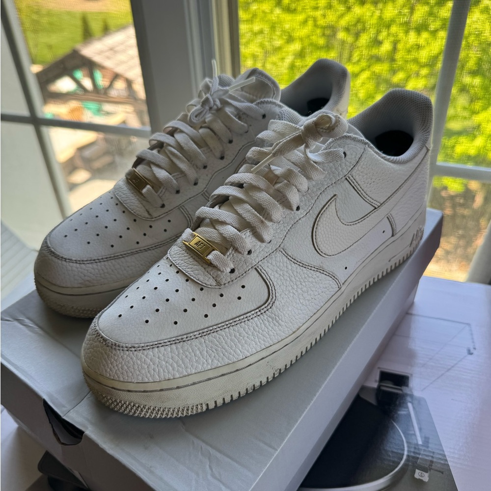 Nike Air Force 1 Triple White Tumbled Leather